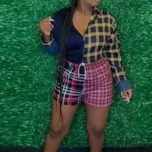 Two piece plaid set. Never been worn.